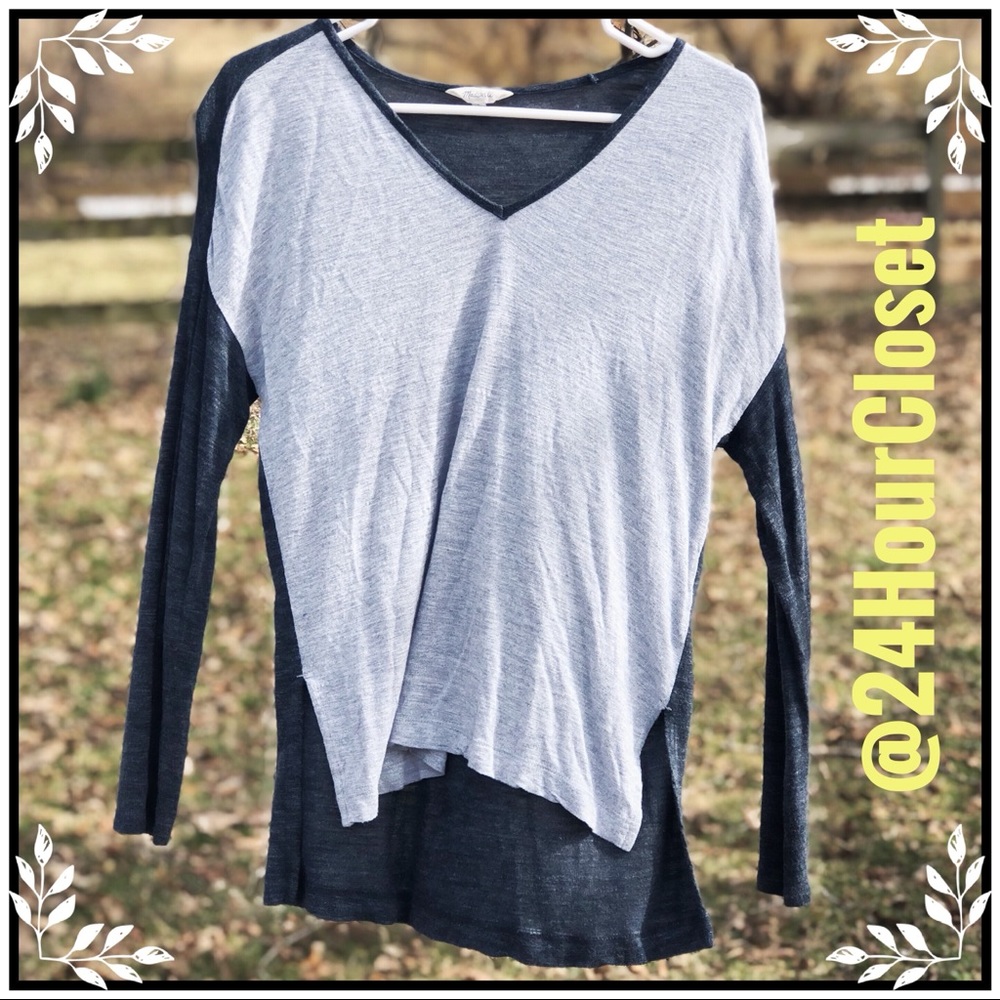 Madewell Two Tone Dolman Sleeve Shirt